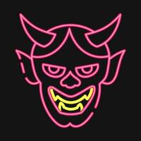 ikon hannya mask. japan element. ikoner i neon stil. Bra för grafik, affischer, logotyp, annons, infografik, etc. vektor