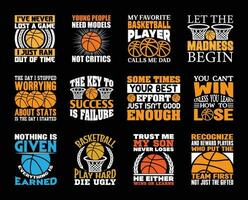 Basketball t Hemd Design bündeln, Vektor Basketball t Hemd Design, Basketball Hemd Typografie t Hemd Design Sammlung