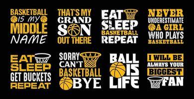 Basketball t Hemd Design bündeln, Vektor Basketball t Hemd Design, Basketball Hemd Typografie t Hemd Design Sammlung