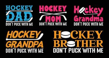 Eishockey Papa nicht Puck mit Mich, Eishockey Familie t Hemd Design bündeln, Vektor Eishockey t Hemd Design, Eishockey Hemd Typografie t Hemd Design Sammlung