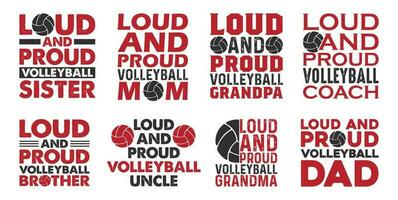 Volleyball Familie t Hemd Design bündeln, Vektor Volleyball t Hemd Design, Volleyball Shirt, Volleyball Typografie t Hemd Design Sammlung