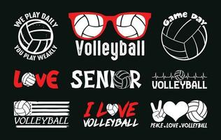 Volleyball t Hemd Design bündeln, Vektor Volleyball t Hemd Design, Volleyball Shirt, Volleyball Typografie t Hemd Design Sammlung