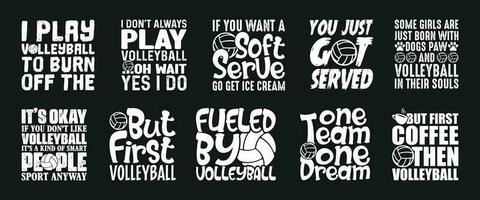 Volleyball t Hemd Design bündeln, Vektor Volleyball t Hemd Design, Volleyball Shirt, Volleyball Typografie t Hemd Design Sammlung