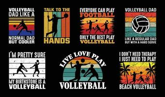 Volleyball t Hemd Design bündeln, Vektor Volleyball t Hemd Design, Volleyball Shirt, Volleyball Jahrgang t Hemd Design Sammlung