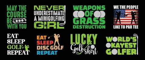 Golf t Hemd Design bündeln, Vektor Golf t Hemd Design, Golfen Shirt, Golf Typografie t Hemd Design Sammlung