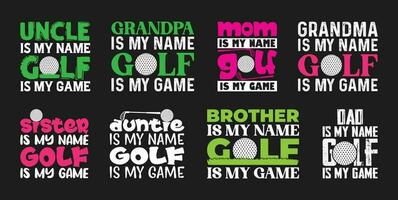 Golf Familie t Hemd Design bündeln, Vektor Golf t Hemd Design, Golfen Shirt, Golf Typografie t Hemd Design Sammlung