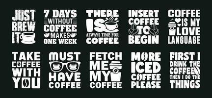 kaffe t skjorta design bunt, vektor kaffe t skjorta design, kaffe skjorta, kaffe typografi t skjorta design samling
