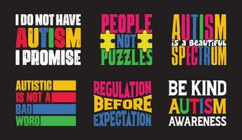 autism t skjorta design bunt, vektor autism t skjorta design, autism skjorta, autism typografi t skjorta design samling