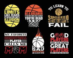 Basketball t Hemd Design bündeln, Zitate Über Basketball, Basketball t Shirt, Basketball Typografie t Hemd Design Sammlung vektor