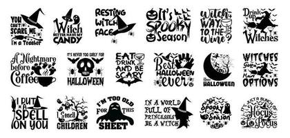 Halloween t Hemd Design bündeln, Zitate Über Halloween, Halloween t Shirt, Halloween Typografie t Hemd Design Sammlung vektor