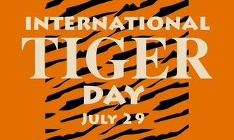 International Tiger Tag auf Juli 29. Orange Hintergrund mit Tiger kratzen Muster. geeignet zum Drucken auf Postkarten, Banner, Flyer. Tiger Klaue Zeichen, zerkratzt Stoff vektor