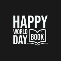 vektor Lycklig värld bok dag text design