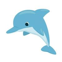 süß Meer Delfin auf ein Weiß Hintergrund. Vektor Illustration im Karikatur Stil auf ein Weiß Hintergrund.