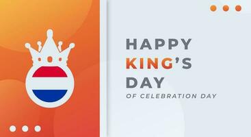 Lycklig kungens dag koningsdag firande vektor design illustration för bakgrund, affisch, baner, reklam, hälsning kort