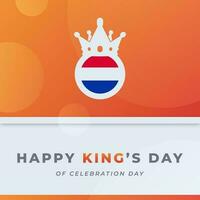glücklich König Tag koningsdag Feier Vektor Design Illustration zum Hintergrund, Poster, Banner, Werbung, Gruß Karte