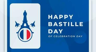 glücklich Bastille Tag Feier Vektor Design Illustration zum Hintergrund, Poster, Banner, Werbung, Gruß Karte