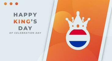 Lycklig kungens dag koningsdag firande vektor design illustration för bakgrund, affisch, baner, reklam, hälsning kort