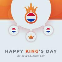glücklich König Tag koningsdag Feier Vektor Design Illustration zum Hintergrund, Poster, Banner, Werbung, Gruß Karte