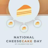 National Käsekuchen Tag Feier Vektor Design Illustration zum Hintergrund, Poster, Banner, Werbung, Gruß Karte