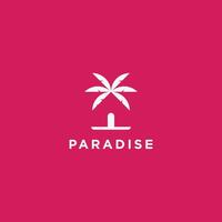 Paradies Logo, heim, Tür, Palme Baum, Blatt Symbol Logo und Vektoren