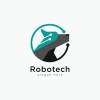 Roboter Technik Logo, Hund Symbol Logo vektor