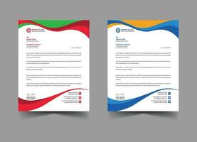 företags- modern företag företag brev design mall med röd blå grön och gul Färg vektor