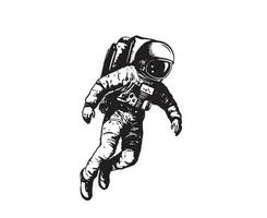 Astronaut schweben im das Raum von ein Comic, Hand gezeichnet Illustrationen, Vektor