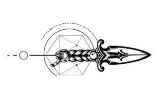 kniv, svärd symboler. tatuering design vektor