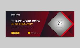 Webbanner und Coverdesign für Fitnessstudio und Fitness vektor