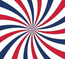 bakgrund i de form av strålar i de färger av de USA flagga. USA oberoende dag bakgrund. vektor