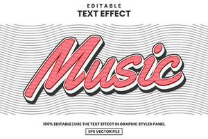 musik 3d tecknad serie redigerbar text effekt mall modern stil, vektor illustration