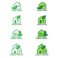 grön hus verklig egendom logotyp design begrepp vektor
