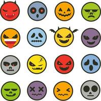 Halloween Vektor Emoticon Symbol einstellen