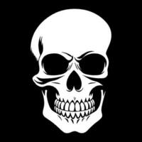 Schädel Knochen Skelett Logo einfach schwarz tätowieren Pirat vektor