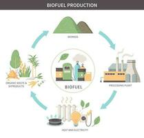 biobränsle produktion infographics schema vektor