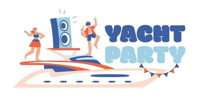 Yacht Party Text Komposition vektor
