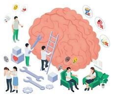 Gehirn mental Gesundheit Komposition vektor