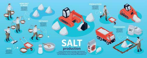 salt produktion infographic uppsättning vektor