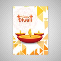 Glad diwali färgrik broschyr mall vektor