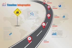 Business Roadmap Timeline Infografik mit Zeiger für abstrakte Hintergrundvorlage Meilenstein Element moderne Diagramm Prozesstechnologie digitale Marketingdaten Präsentation Diagramm Vektor-Illustration vektor