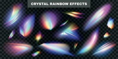 kristall regnbåge effekter uppsättning vektor