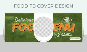 utsökt mat social media omslag eller webb baner design mall vektor