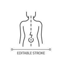 Lineares Symbol für Schmerzen im unteren Rücken vektor