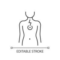 Lineares Symbol für Brustschmerzen vektor