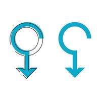 Gender-Symbol-Logo für Geschlecht und Gleichberechtigung von Männern und Frauen Vektor-Illustration vektor