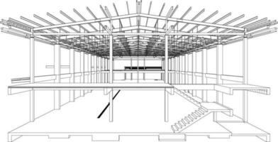 3d illustration av byggnad strukturera vektor