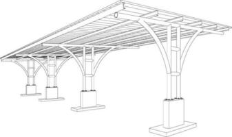 3d illustration av byggnad strukturera vektor