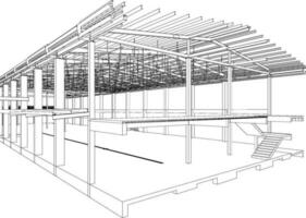 3d Illustration von Gebäude Struktur vektor