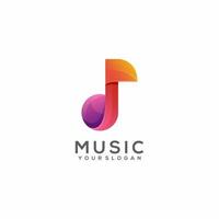 Musik Logo buntes Farbverlaufsvektordesign vektor