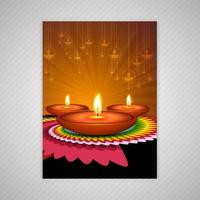 Vacker lycklig diwali färgrik broschyr mall design vektor